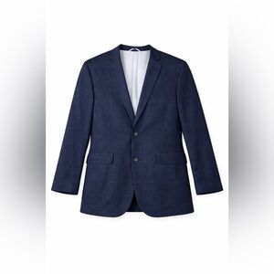Flynt Linen Blend Sport Coat Mens 46R Navy Blue Summer Blazer Jacket